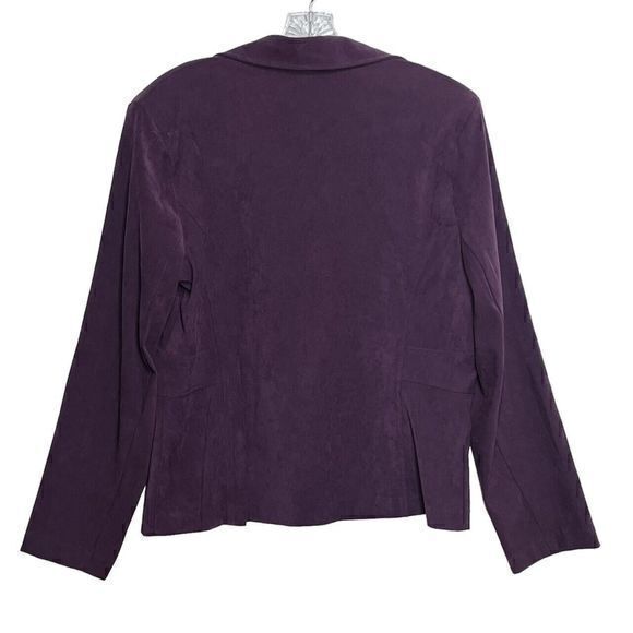 Notations Purple 2 Button Long‎ Sleeve Stretch Blazer Jacket Collared Size L - Picture 2 of 7